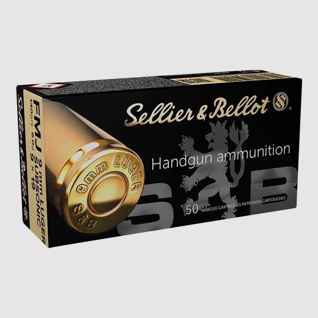 Sellier & Bellot 9 mm Luger Full Metal Jacket Subsonico FMJ 140 gr. - 50 uds.