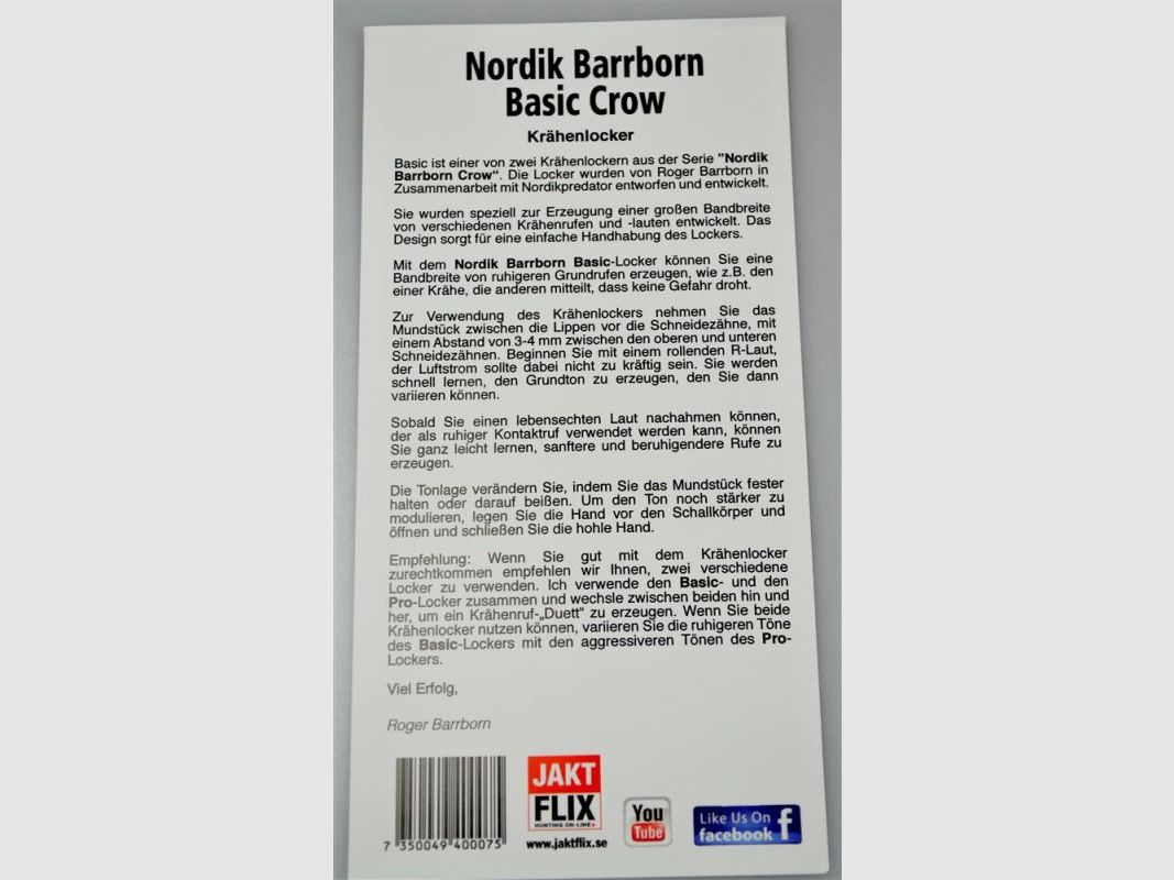Nordik Barrborn Basic Crow Krähenlocker