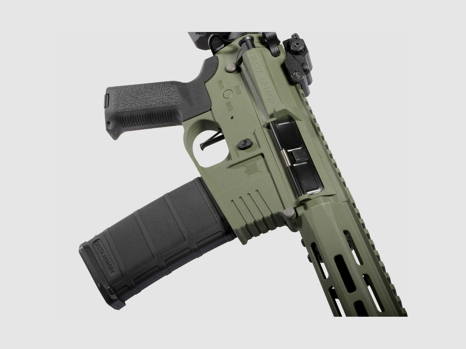 Delta Armory M4 AR15 M-LOK 10 Zoll CHARLIE GATE PULSAR HPA Airsoft Gewehr in Oliv