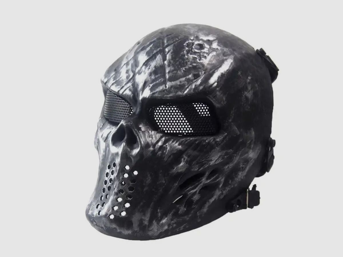 Schädelmaske mit Stahlgitter (vorsicht, Beschreibung lesen!) (S)