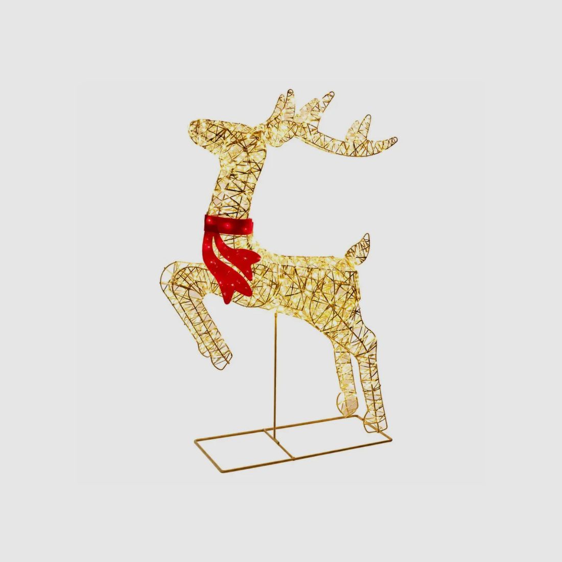 Illuminated LED Reindeer with Red Bow - Outdoor Christmas Decoration 50x88cm, image 1 of 3