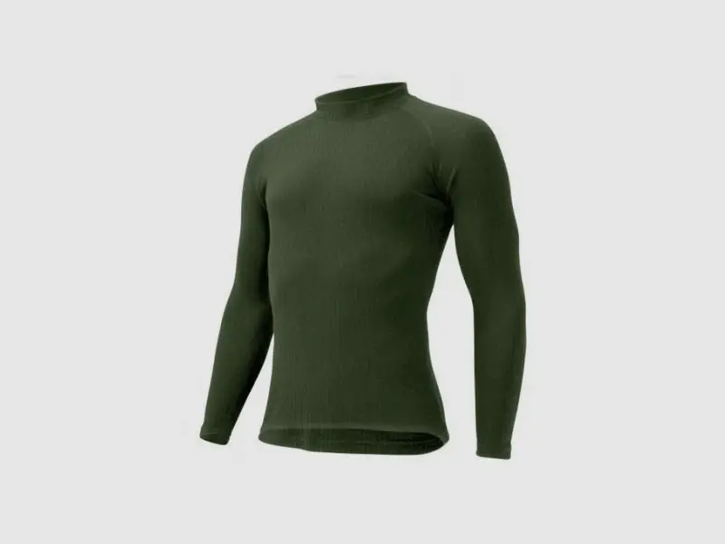 Lasting Zubr Camiseta de Manga Larga de Lana Merino, Color Verde