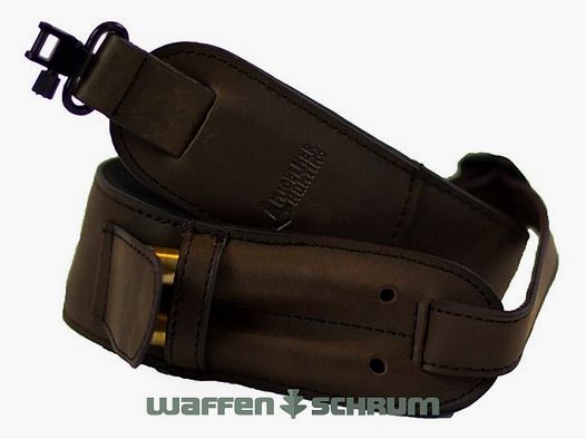 Mjoelner Hunting Rifle Sling Leather/Neoprene - brown - including detachable US sling swivel