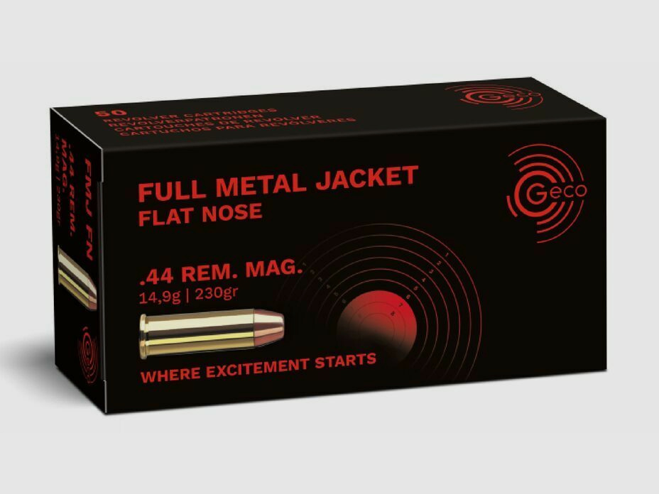 Geco FM FK 14,9g/230grs przy 50 .44 Rem. Mag