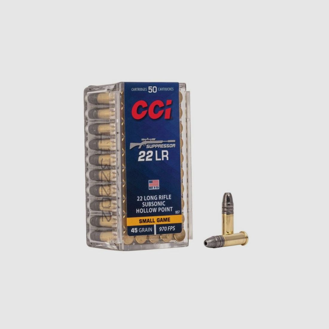 CCI KK-Munition .22lr Suppressor HP 50 Stk   45grs  00957