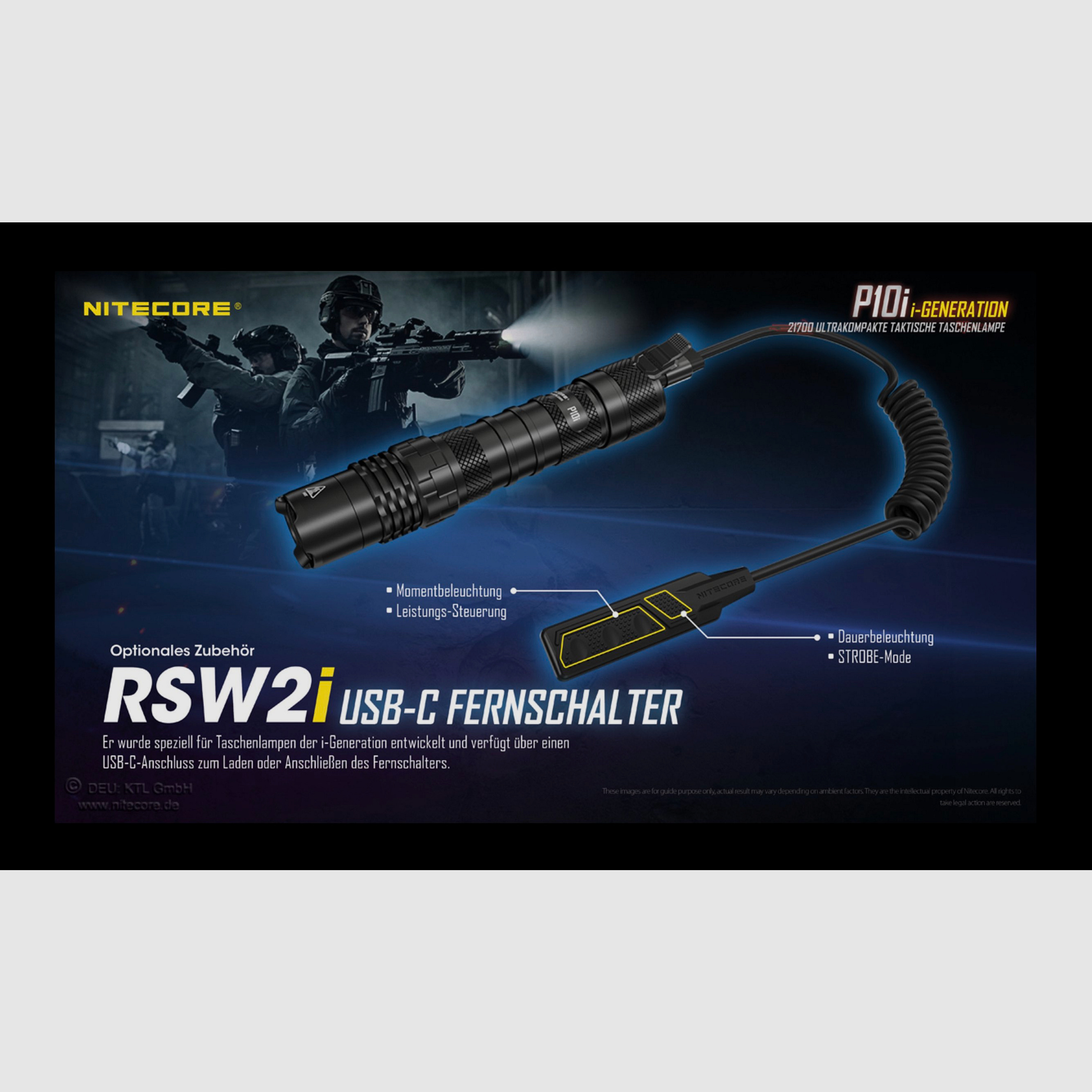 Nitecore P10i taktische LED Taschenlampe 1800 Lumen
