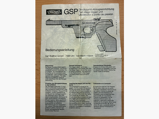 Instrucciones de uso del disparador de presión Walther