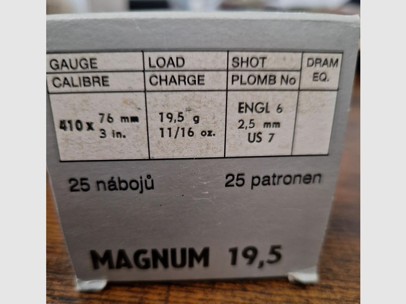 Patronen Schrot S&B  .410 Magnum 19,5 neu und OVP