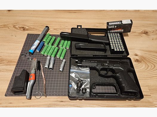 Pistola de fogueo Zoraki 918 calibre 9mm, 49 cartuchos de salva, cargador de 30 disparos, ayuda de carga, munición luminosa