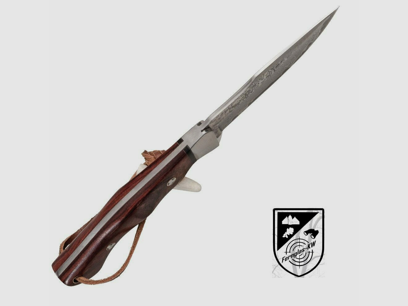 Messer Parforce Damast Rotmilan mit Lederscheide
