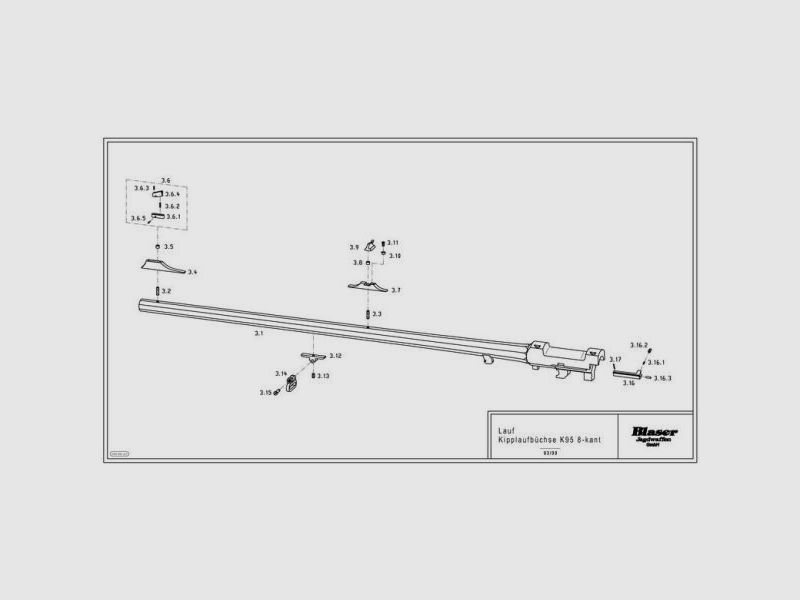 BLASER Wechsellauf f. Büchse f. Mod. K95 Stutzen rund, ohne Vorderschaft