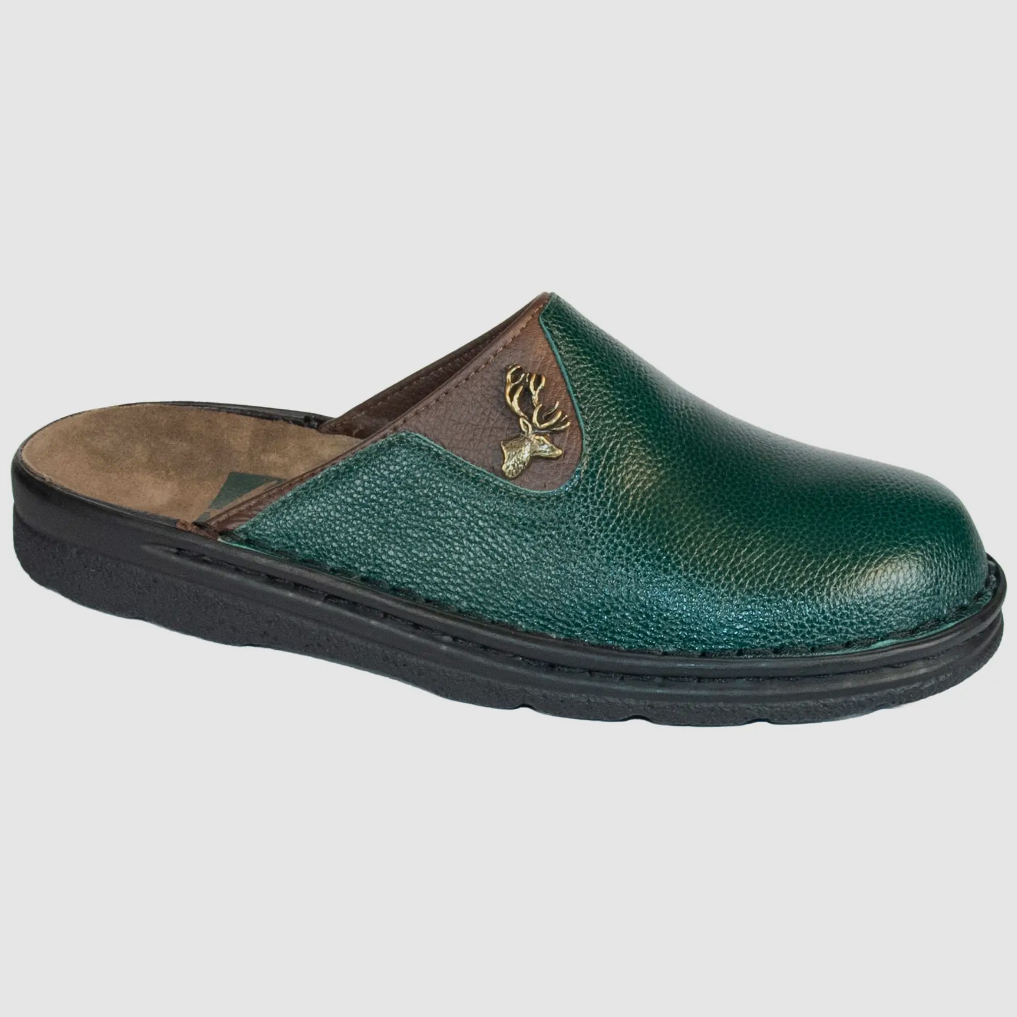 Lederhausschuhe Hirsch (Grün)