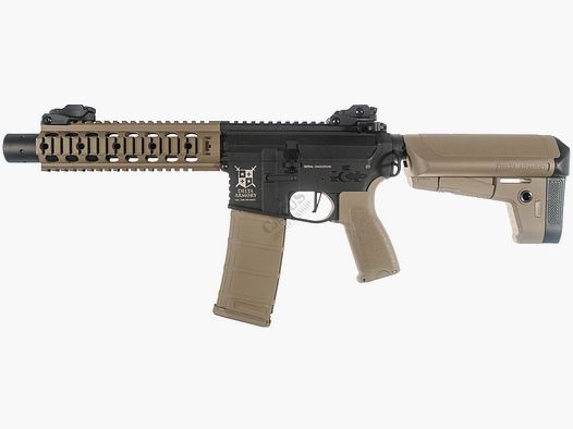 AR15 SilentOps 8 Zoll ALPHA Vollmetall Delta Armory Tan/Schwarz S-AEG Airsoft Gewehr Frei ab 18 Jahren