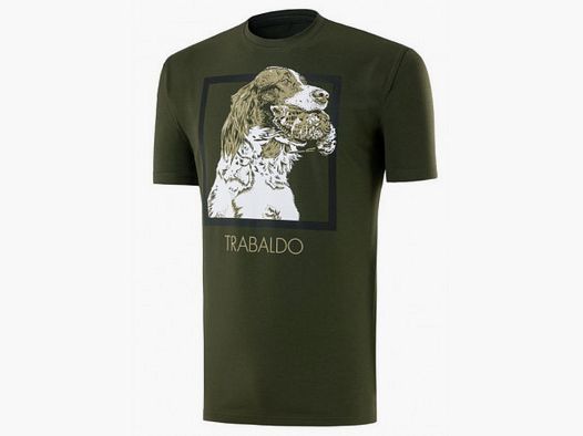 Trabaldo groen T-shirt met print van wulp en setter mod. Identity