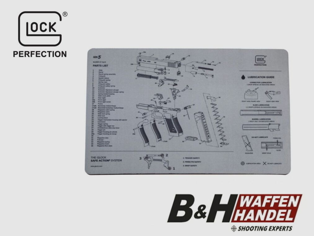 Tapis de support Glock / Tapis de nettoyage / Sous-matelas d'arme (cf. TEKMAT)