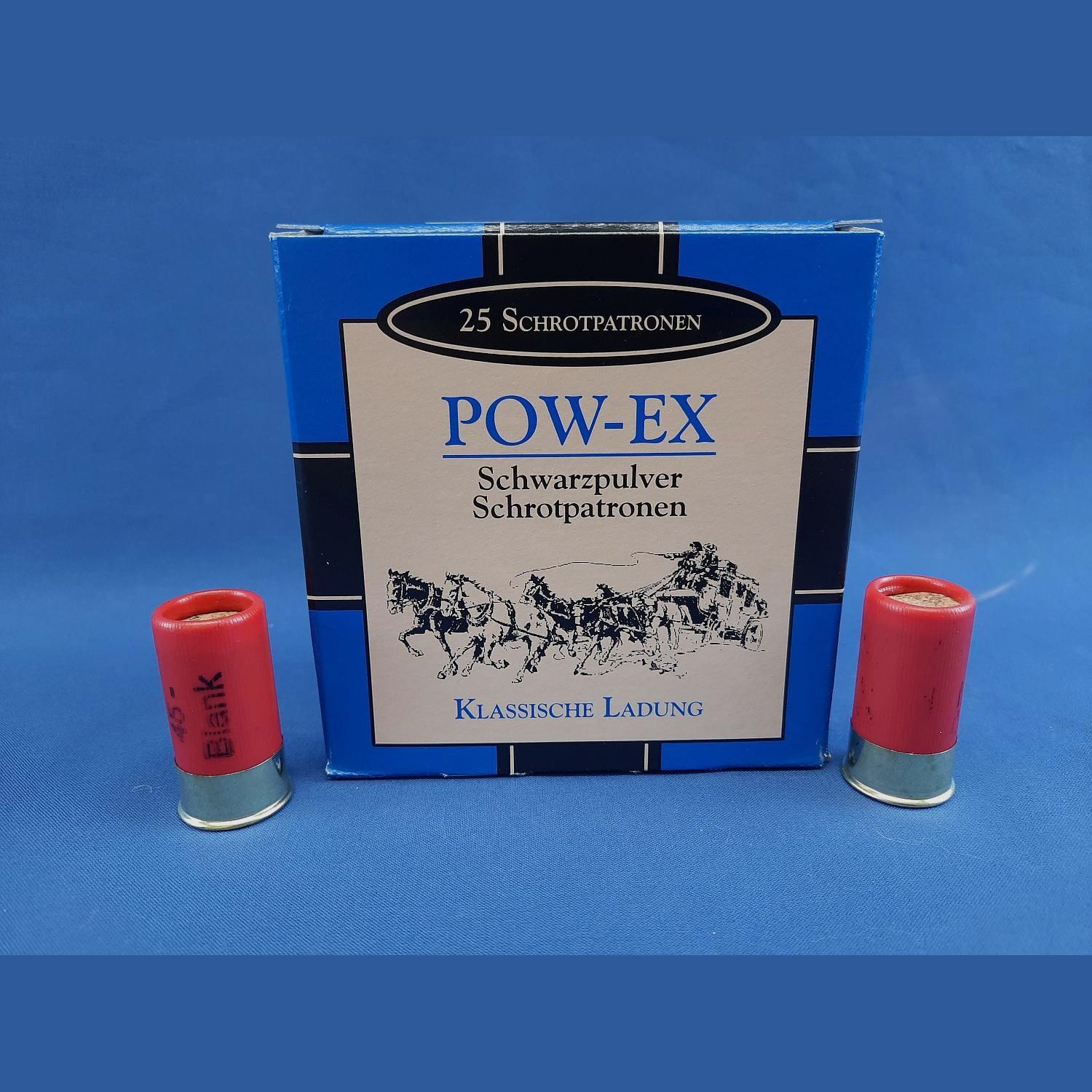 POW-EX Schrot-Schwarzpulver-Alarmpatrone Kal.12/49 25Stk., Bild 1 von 4