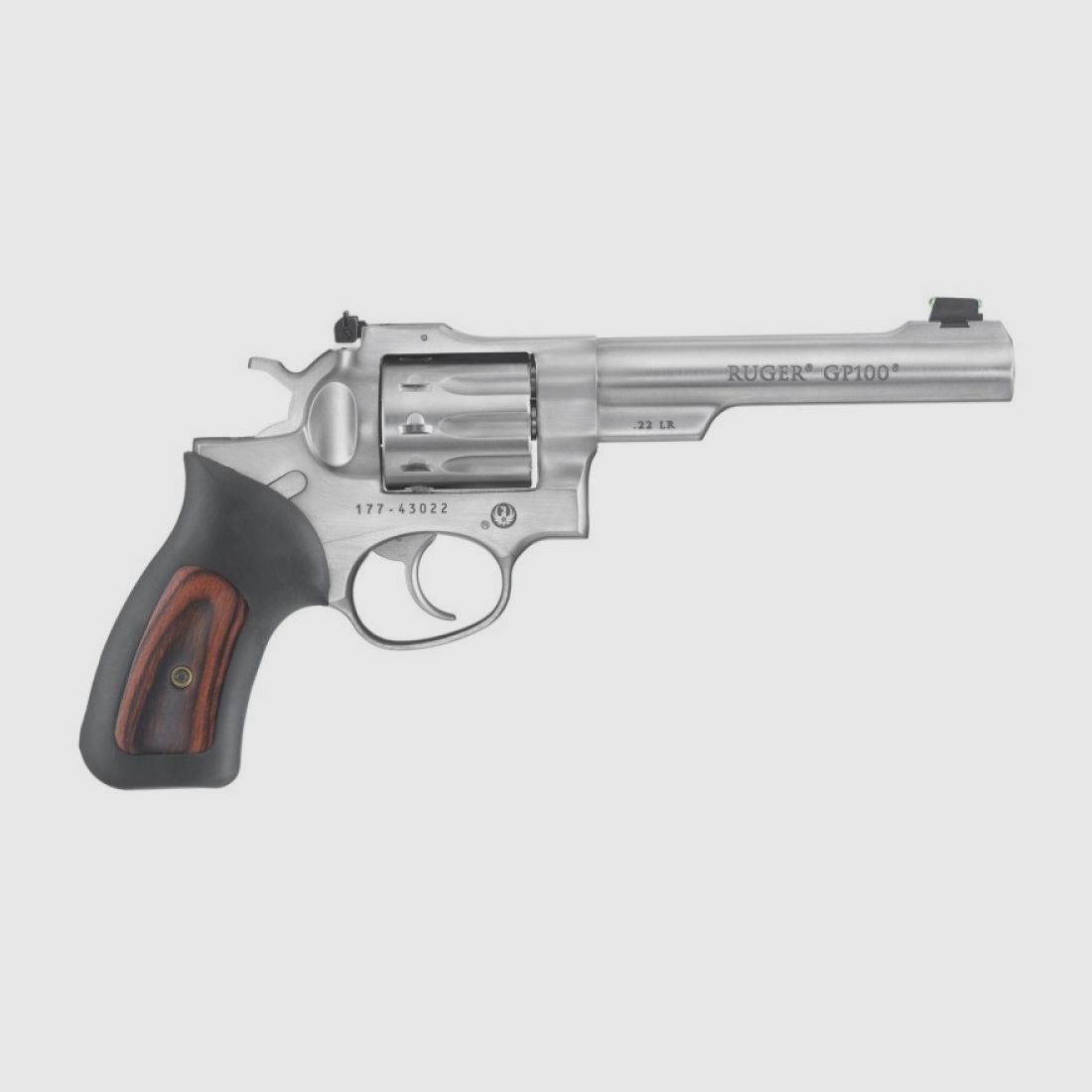 Ruger Revolver - DA, GP100 Standard, .22 LR, Satin Stainless, 5.50"
