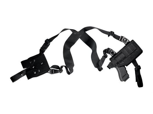 Schulterholster für Pistolen mit Taschenlampe/Laser Large Auto Compact Schwarz Rechtshänder