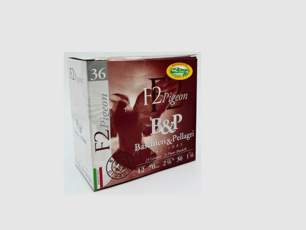 BASCHIERI & P. Patronen F2 PIGEON Kal.12 gr.36 pb.6 spezielle Taube