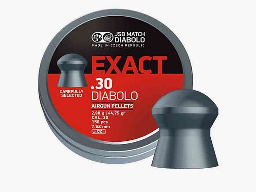 JSB EXACT DIABOLO - 7,65MM / .30 - 2,9G / 44,75 GRS. - 150 COLPI