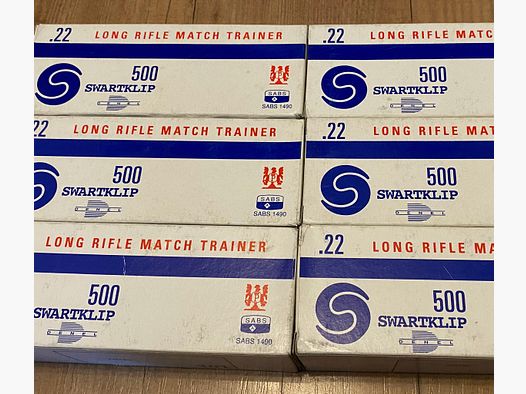 Se subastan 3.000 disparos de munición .22 lfb del fabricante Swartklip.