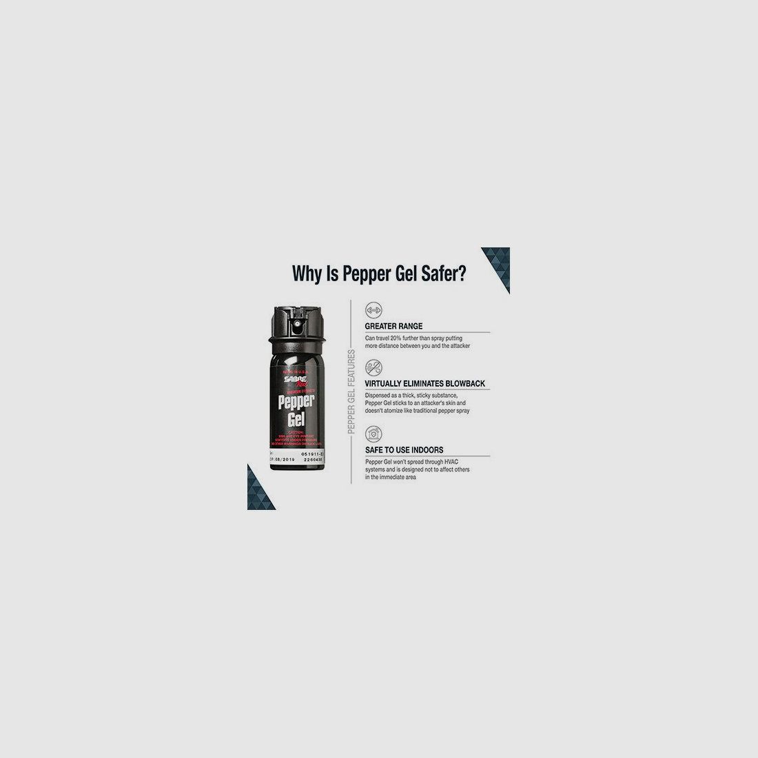 MK-3 mit Futteral - Pfefferspray - Abzugssicherung - 54mL - Sabre Red, Bild 3 von 3