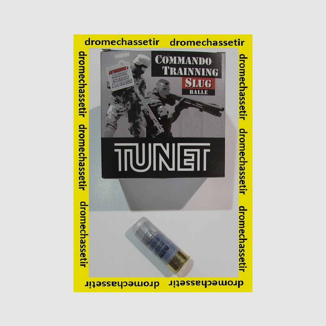 Pack of 100 Tunet Commando training SLUG cartridges cal 12/67, 28gr bullet (special for pump)