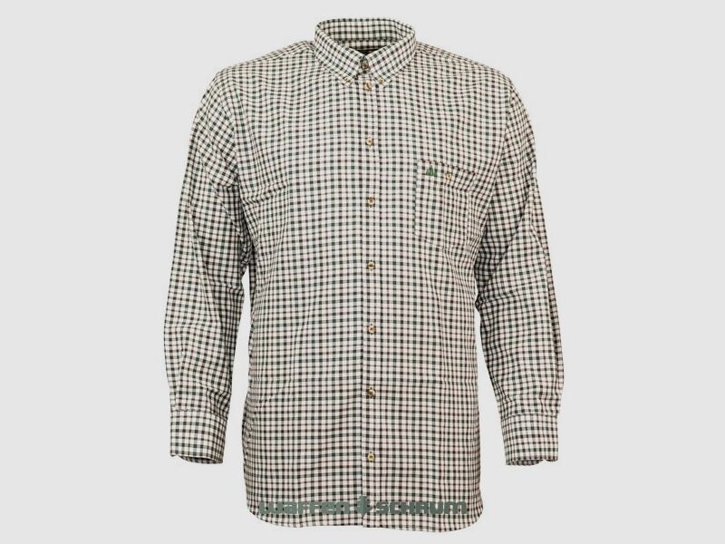 Camicia a maniche lunghe Foresta a quadri oliva e marrone