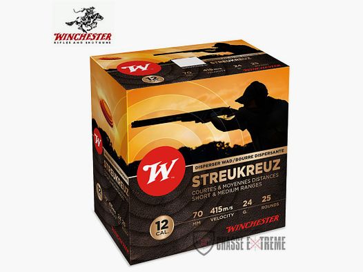 25 Cartouches WINCHESTER Streukreuz 24Gr Cal 12/70