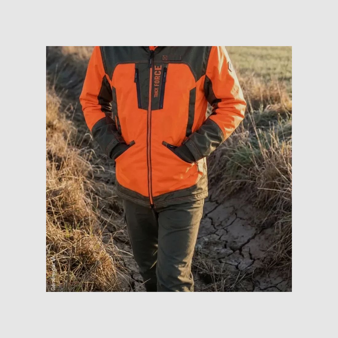Veste de chasse Percussion Track Force orange imperméable, image 3 sur 3