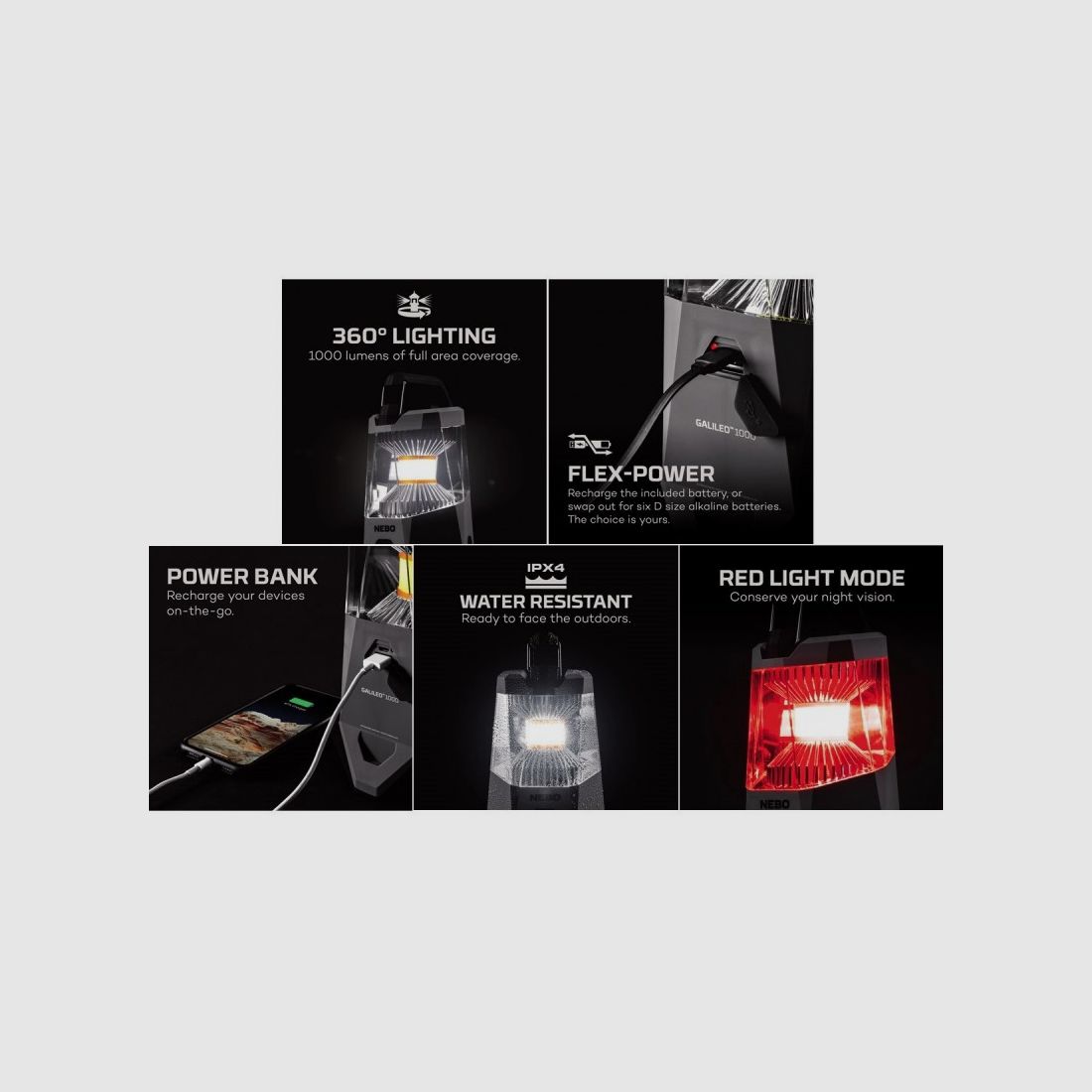 NEBO GALILEO FLEX wiederaufladbare Laterne 1000 Lumen, Bild 3 von 3