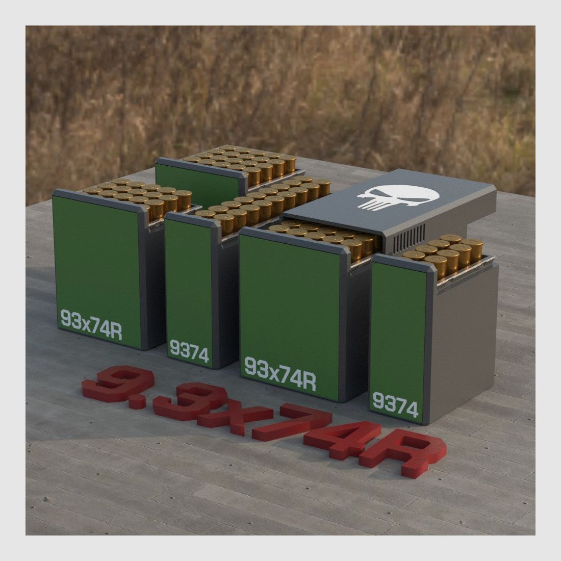 Filamelt Munitionsbox / Ammo Box 9.3x74R – Patronenbox für 50 Schuss, Made in Germany