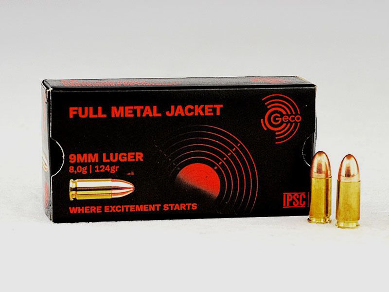 GECO 9 mm Luger, FMJ à tête ronde 124 grs 1 paquet (50 coups à 0,289 €*)