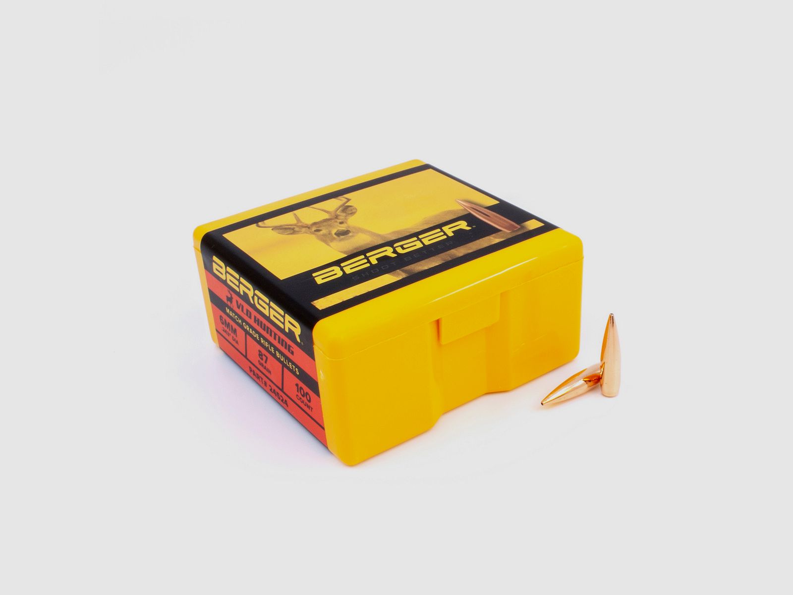 Proiettile Berger 6mm/.243 VLD Hunting 87GR 100 Pezzi