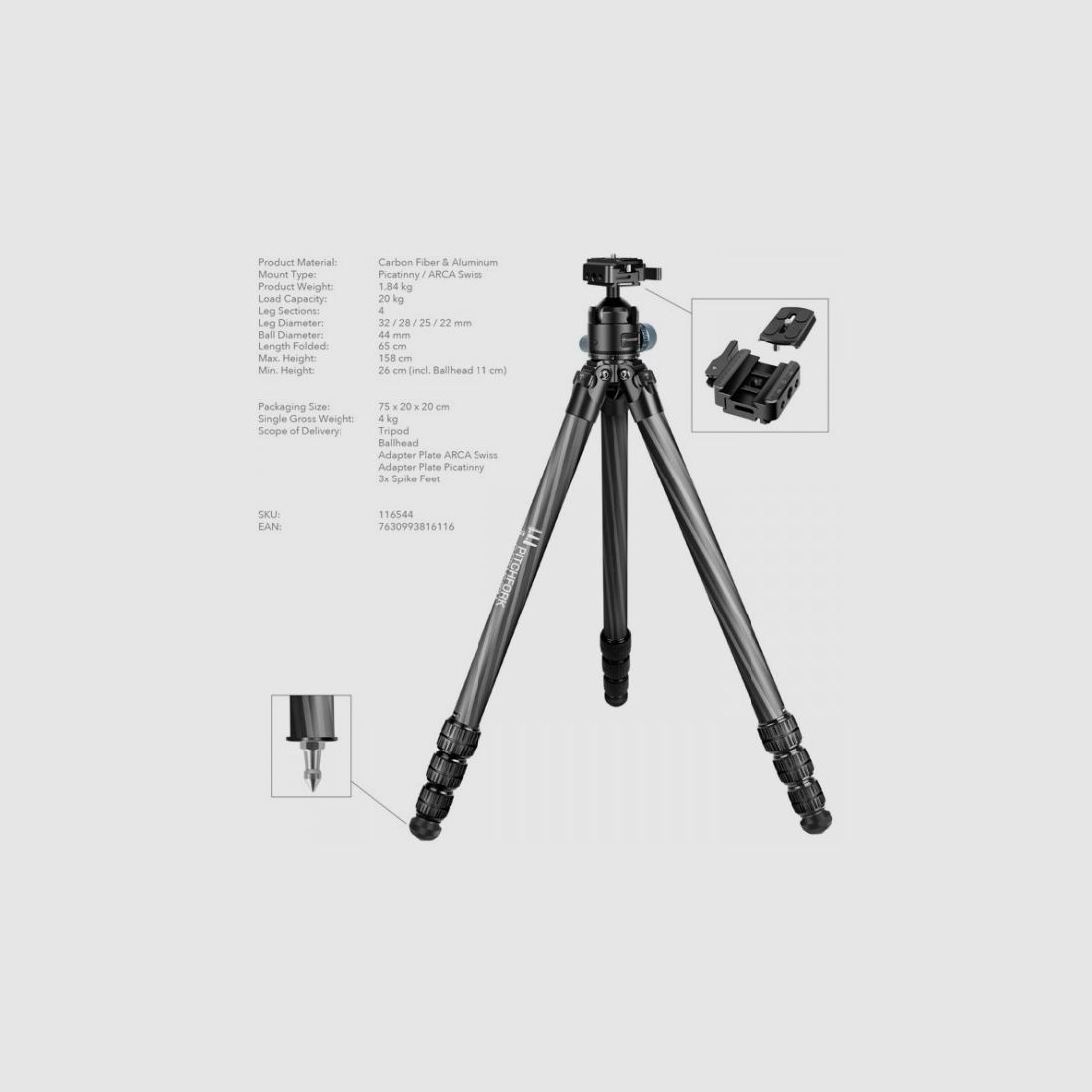 Pitchfork Shooting Tripod Carbon, Bild 2 von 6