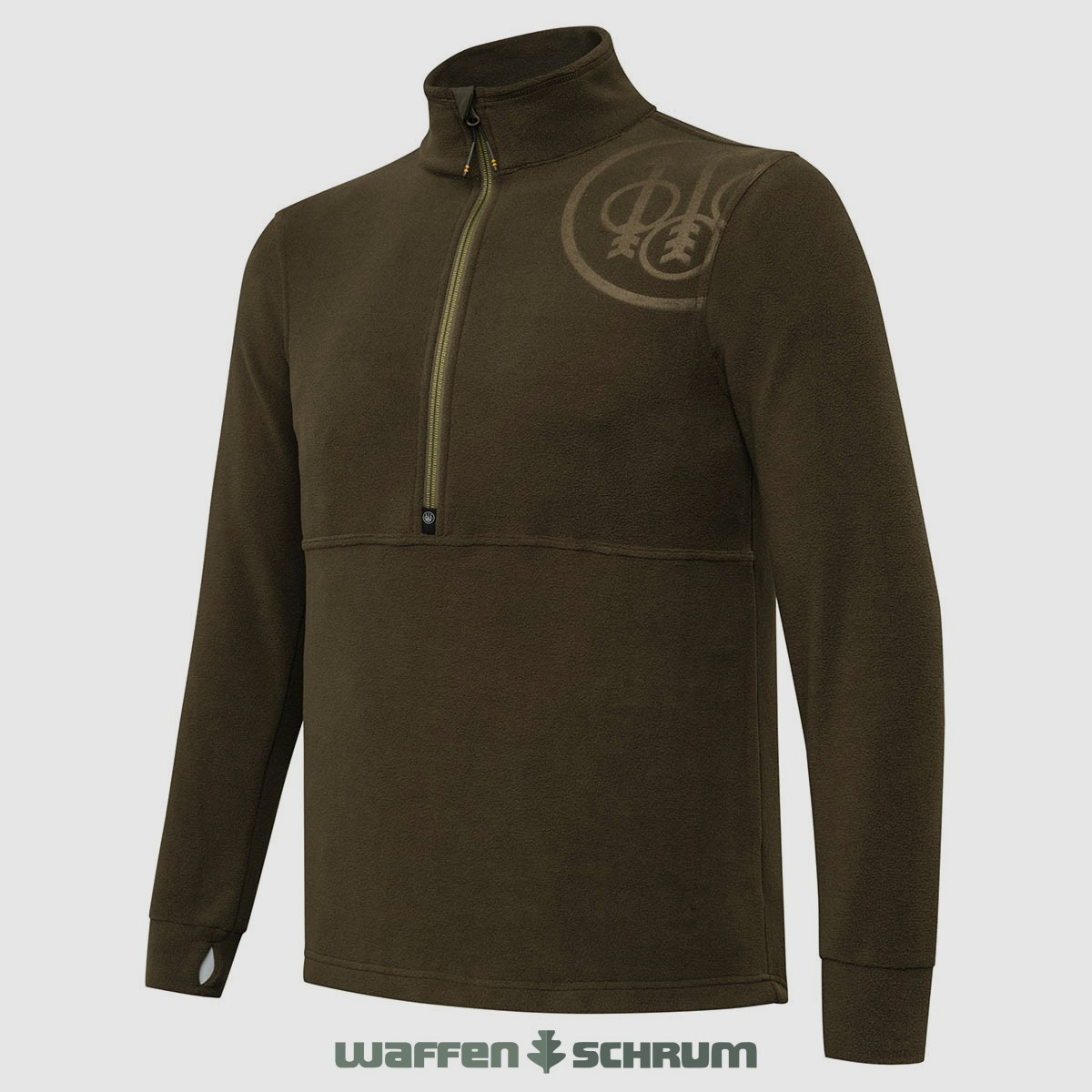 Beretta Fleece Troyer HP Logo Green Moss