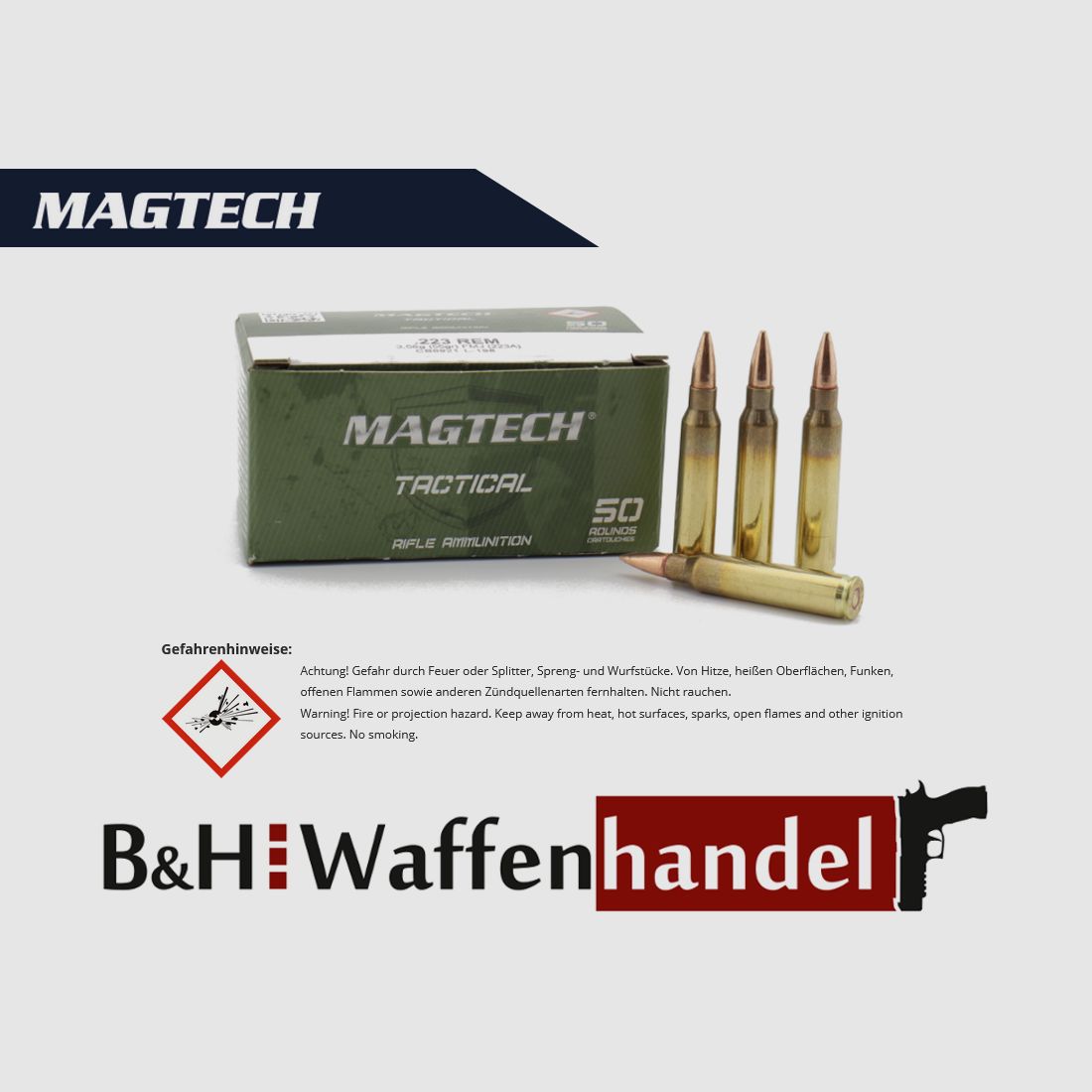 Neuware: 500 Schuss Munition Magtech .223 Rem. 55gr. / 3,56g Tactical FMJ