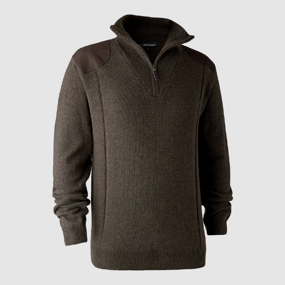 Deerhunter Pullover Sheffield m. Zip-neck Dark elm