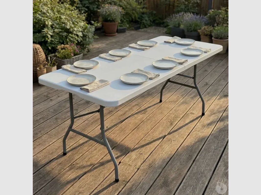 Klapptisch aus Resin 8 Personen 180x70x74cm Metallbeine, Bild 13 von 19
