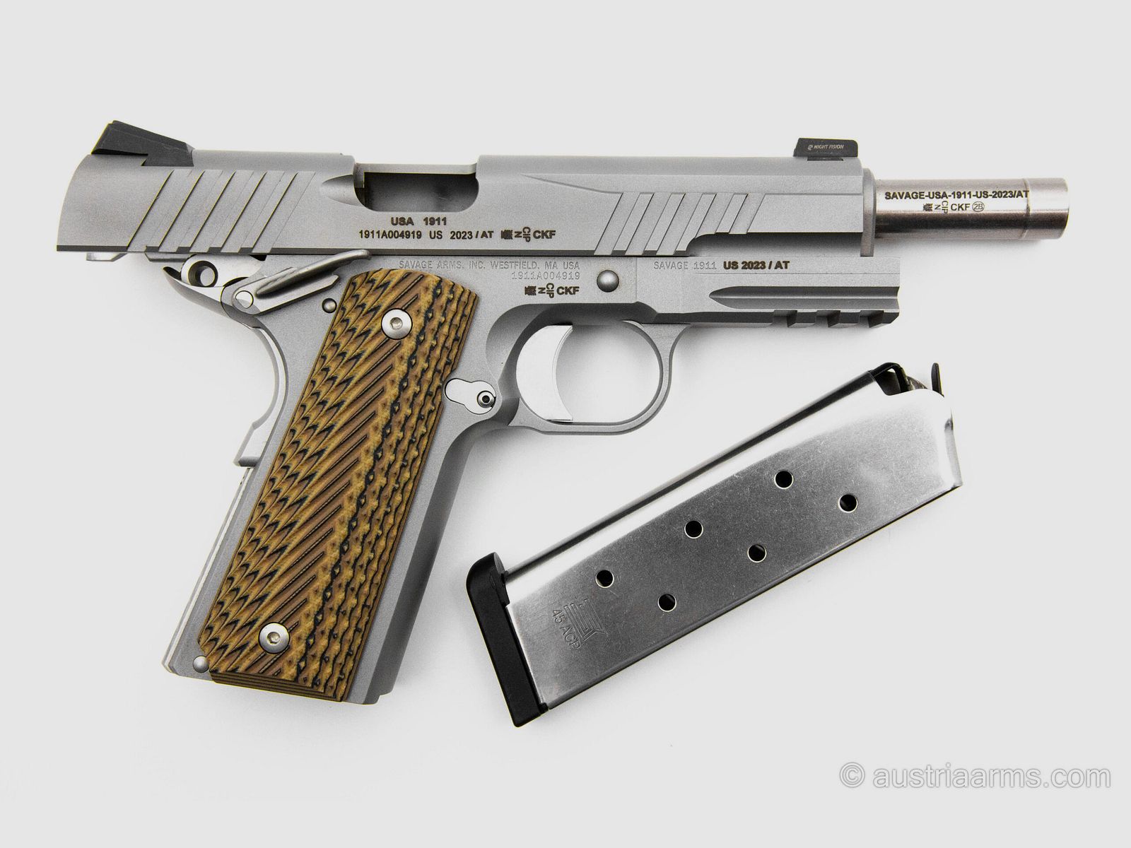 Savage Arms 1911 Stainless, New weapon, .45 ACP, image 2 of 4