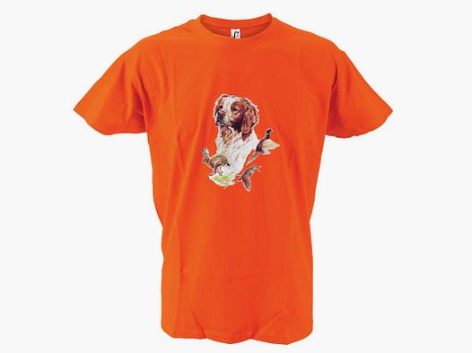T-Shirt Jagd Epagneul Bartavel® - Orange 100% Baumwolle