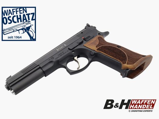 Waffen Oschatz Sport II SA/DA 6" Longslide Matchpistole Nussbaum Matchgriff original von Waffen-Oschatz Stuttgart CZ75