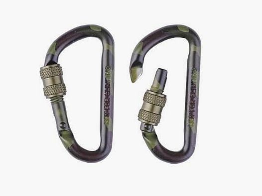 MIL-TEC 60 mm Tactical Woodland Carabiner Set