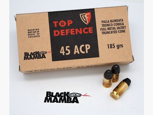 45 ACP FIOCCHI FMJTC BM 185 grs Black Mamba