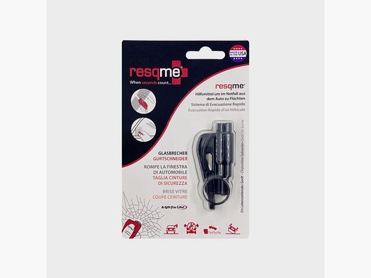 Resqme – Safety Glass Breaker Seatbelt Cutter Black