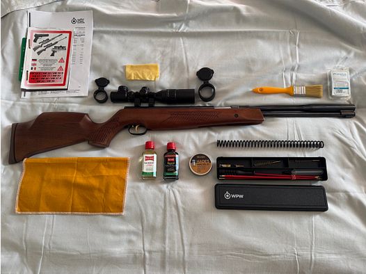 Weihrauch HW 97 K 5,5 + Exportfeder + Zielfernrohr + Reinigungsset