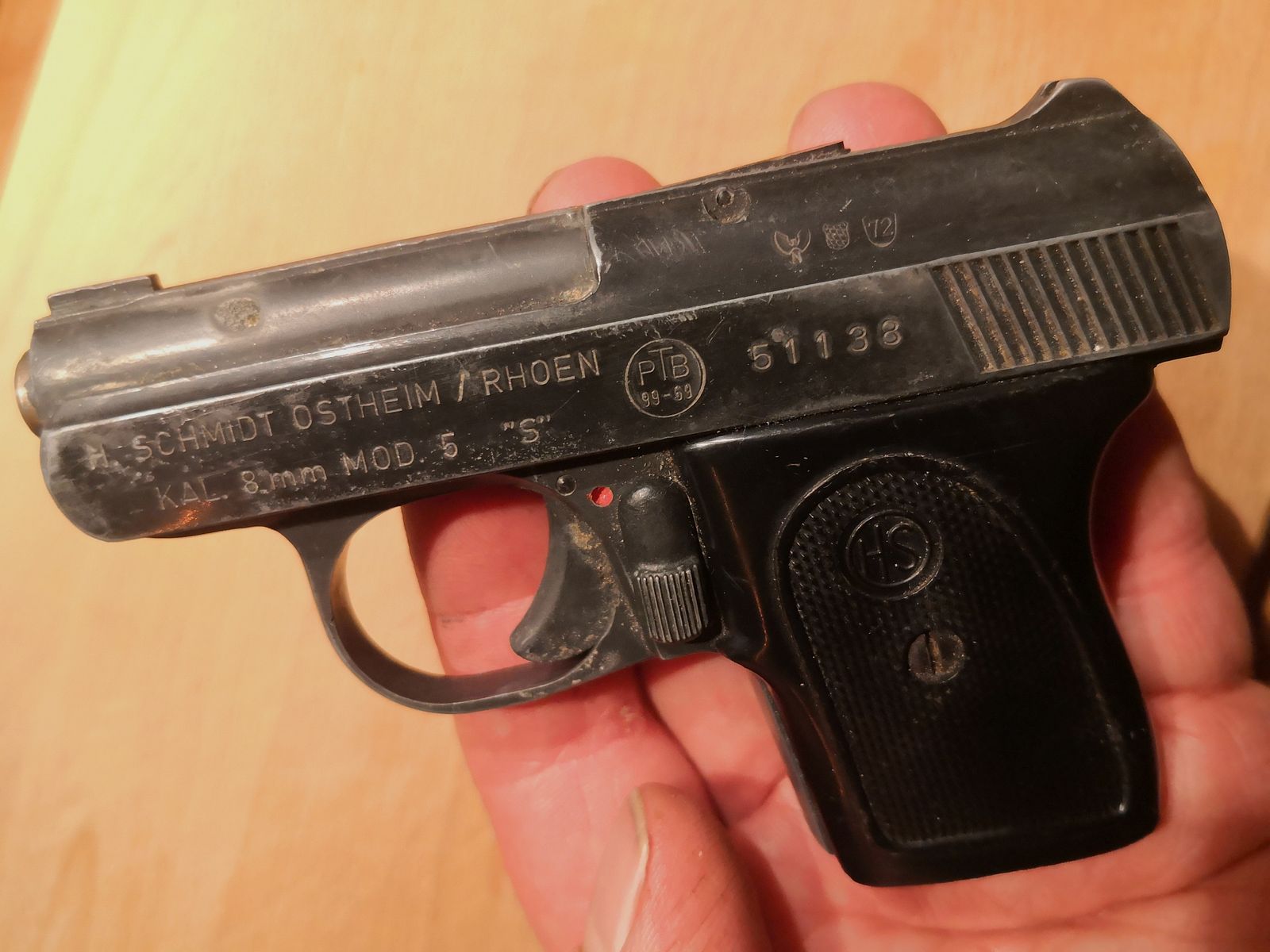 HS Mod.5 "S" 8mm PTB H.SCHMIDT OSTHEIM / RHOEN Taschenpistole