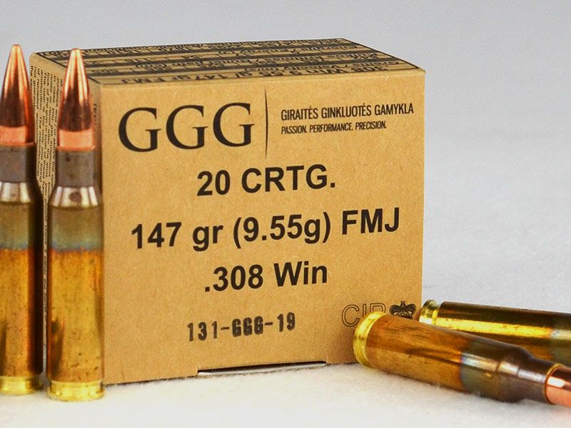 GGG .308 Winchester, GPX FMJ 147 grs 1 verpakking (20 schoten à €0,79*)
