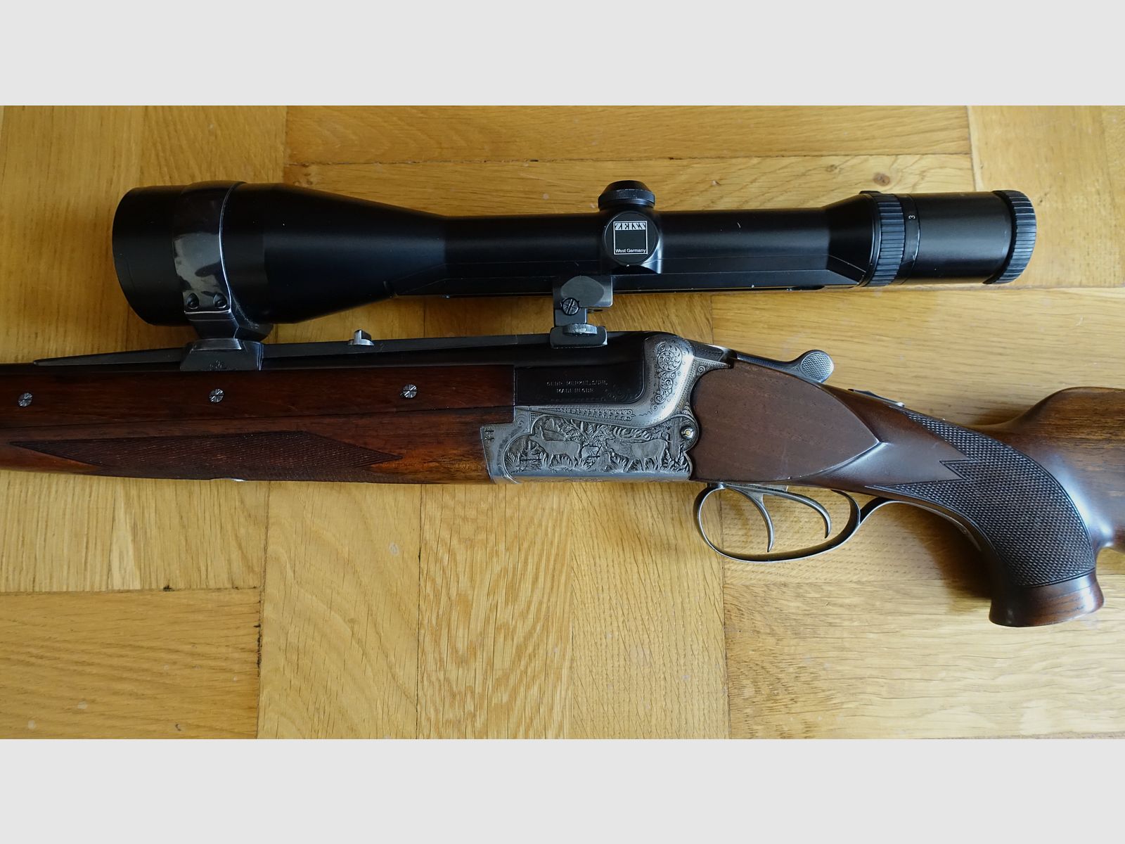 Bockdoppelbüchse Merkel BDB 221E 8x57JRS / Zeiss Diavari 3-12x56