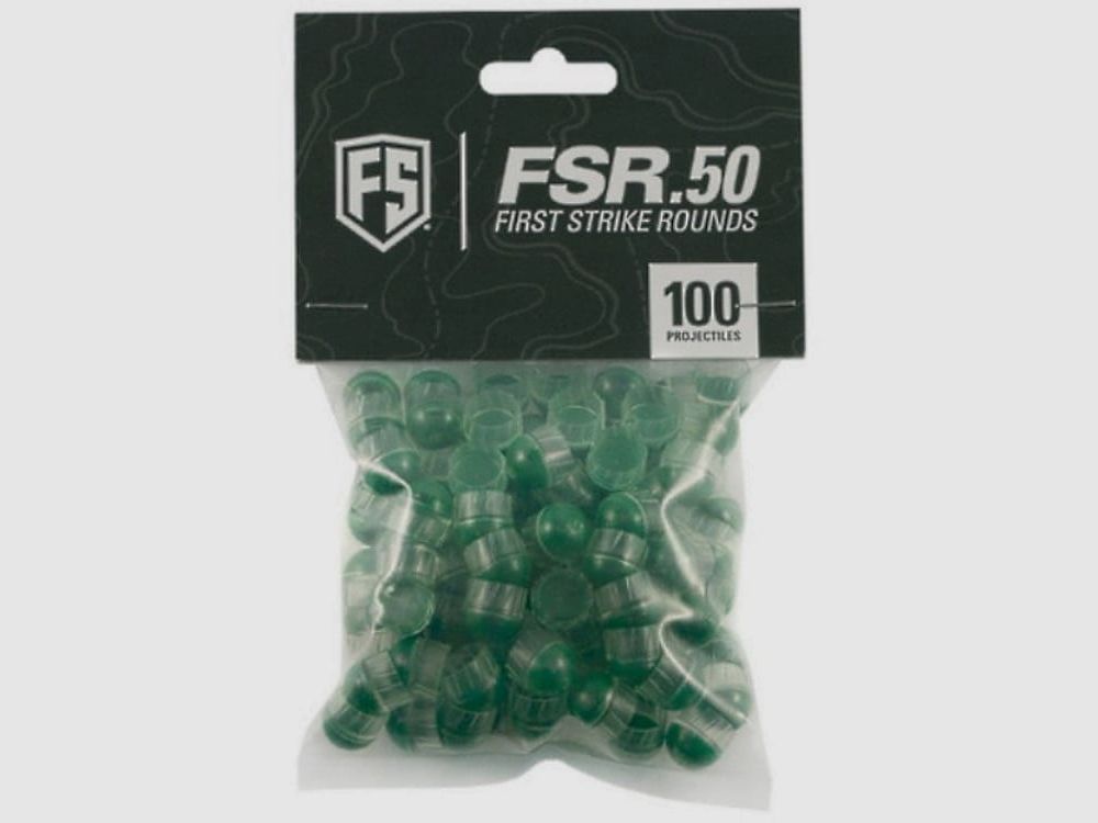 First Strike Cal. 50 Paintballs 100 Schuss (klar/grün)